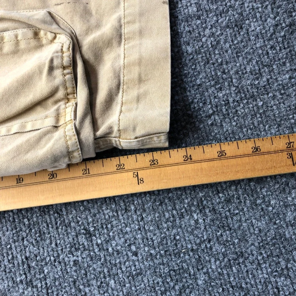 Baggy Y2K True Religion Mens Tan Khaki Cargo Shorts Size 42